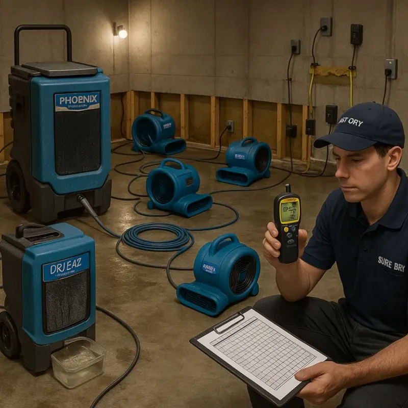 Structural Drying and Dehumidification process in Ridgecrest, FL
